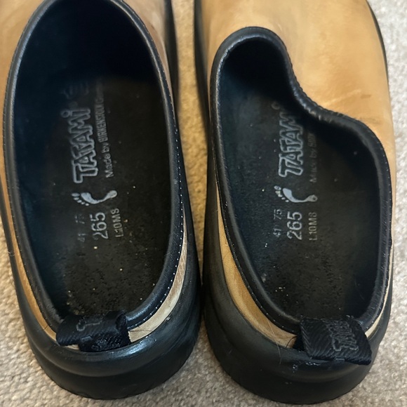 Birkenstock Tatami Leather Tan and Black Slip-On Shoes GUC - Picture 2 of 8